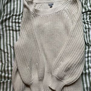 cute white chunky sweater